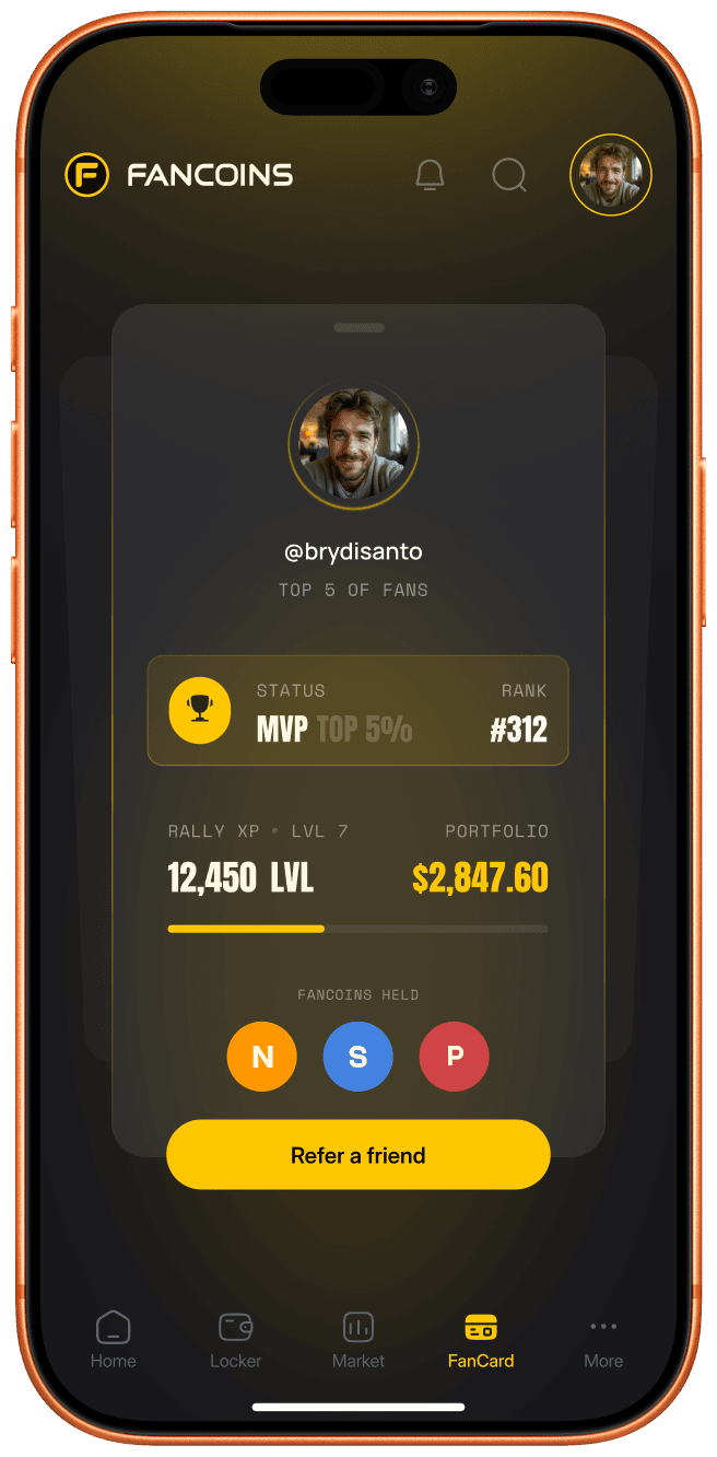 FanCoins FanCard screen