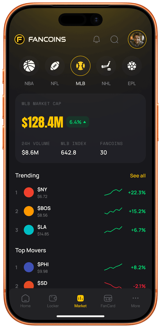 FanCoins market screen